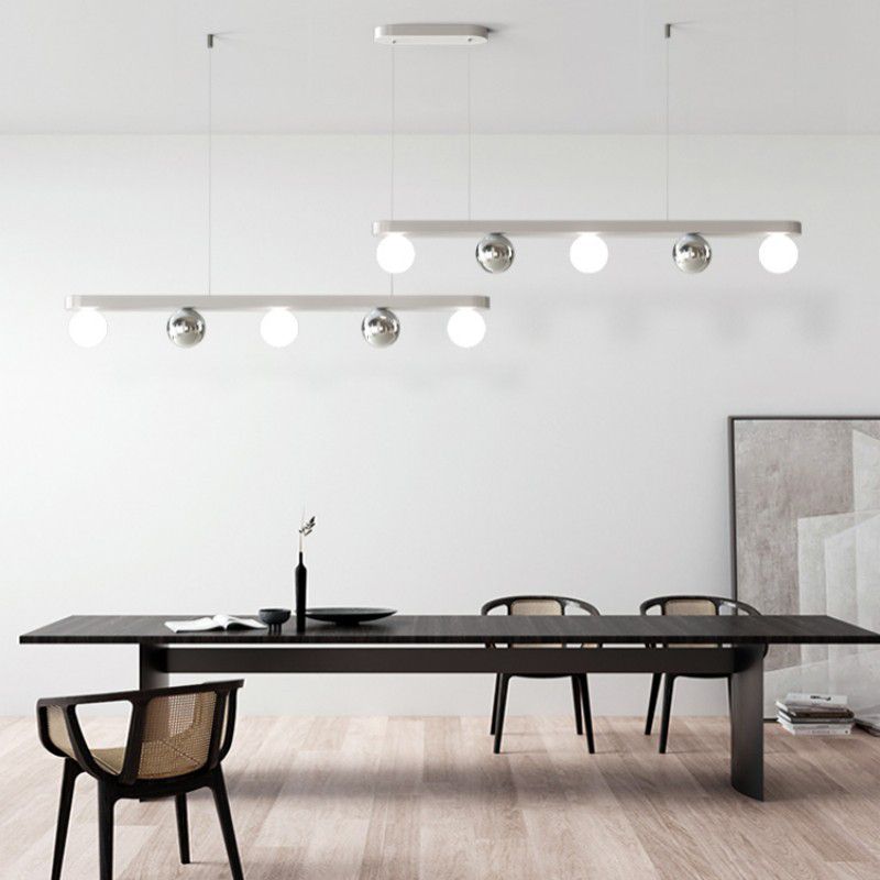 Valentina Moderno Lineare LED Lampade a Sospensione Argento Metallo Acrilico Soggiorno/Camera da Letto/Sala da Pranzo