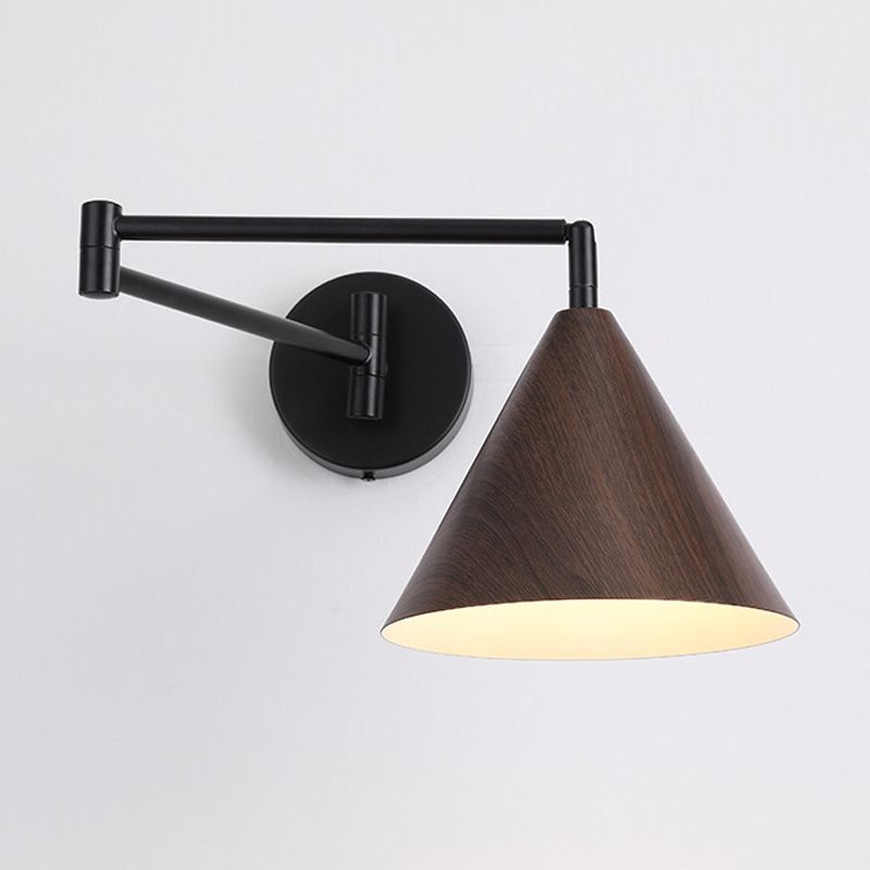 Muto Moderne Cone Applique Regolabile Metallo/Legno Soggiorno/Camera da Letto