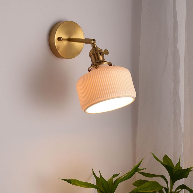 Arisha Design Rotondo  LED Applique Metallo Oro Specchio Bagno/Soggiorno/Camera da Letto