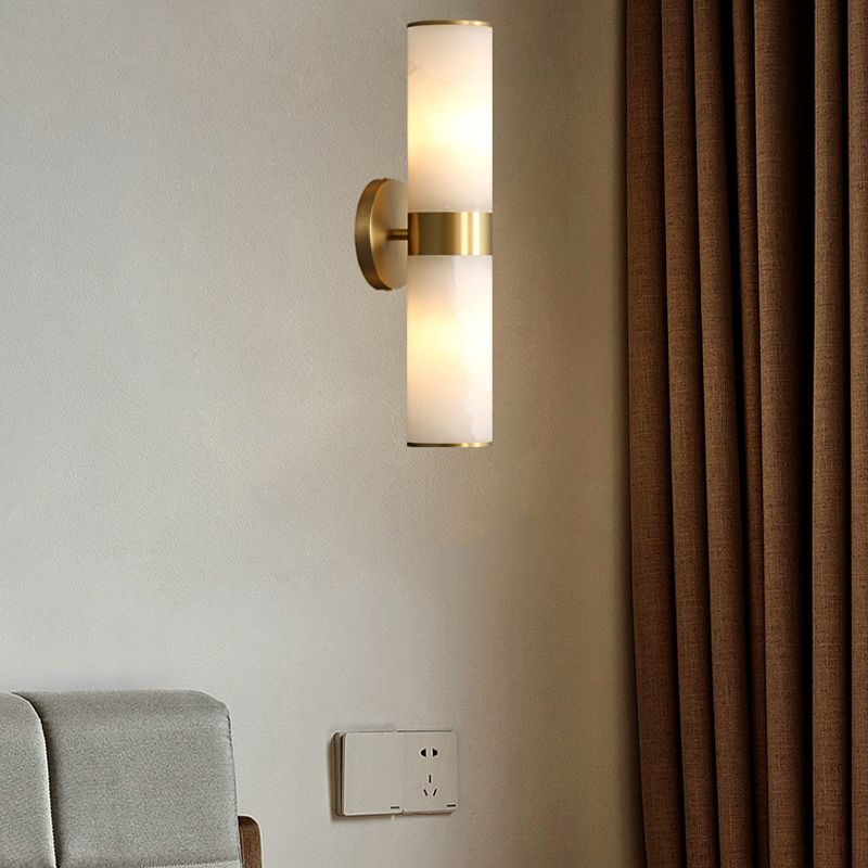 ArishaModerno LED Applique Doppio Intestazione Metallo Pietra Ottone Soggiorno/Camera da Letto/Bagno