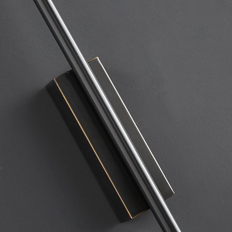 Arisha Moderna LED Applique Metallo Acrilico Nero/Ottone Lineare