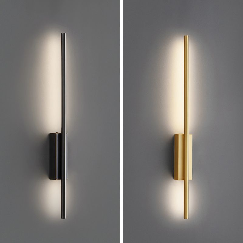 Arisha Moderna LED Applique Metallo Acrilico Nero/Ottone Lineare