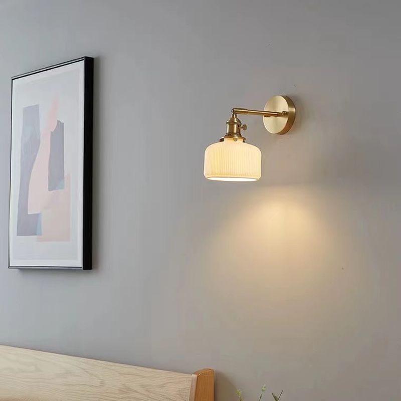 Arisha Design Rotondo  LED Applique Metallo Oro Specchio Bagno/Soggiorno/Camera da Letto