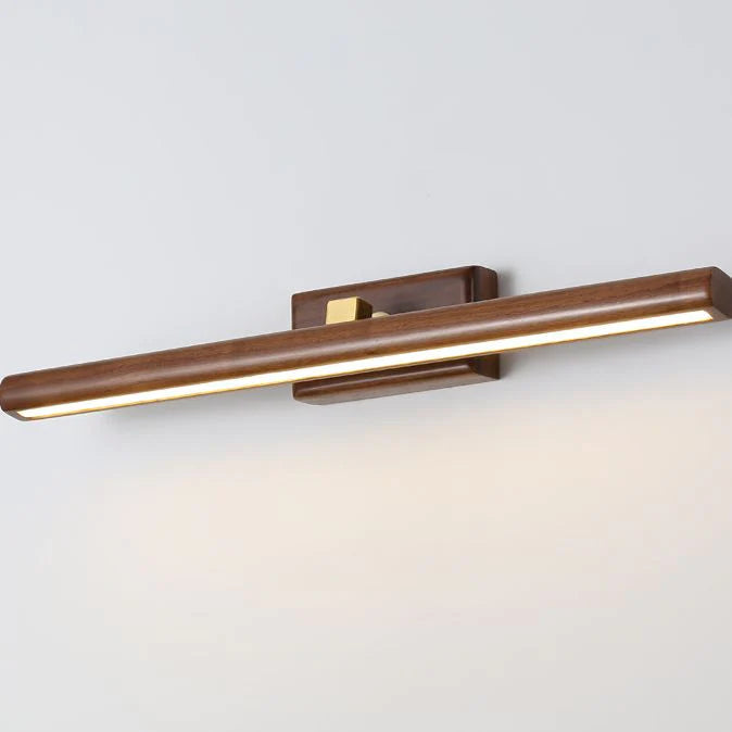 Muto Moderni LED Legno Girevole Specchio Bagno Marrone Lungo