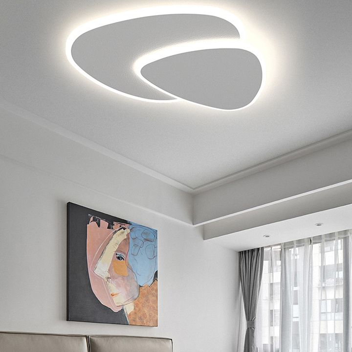Arisha Plafoniera Geometrica Moderna in Metallo/Acrilico, Bianco