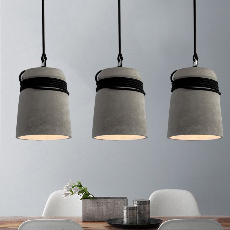 Arisha Industriale LED Lampada a Sospensione Cemento/Metallo Grigio