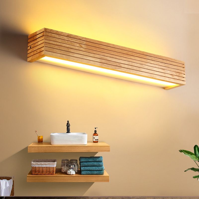 Muto Moderno LED Applique Rettangolo Legno Acrilico Soggiorno/Camera da Letto/Bagno