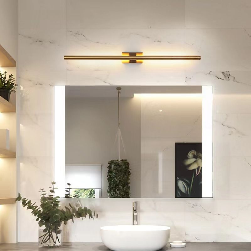 Arisha Moderna LED Applique Metallo Acrilico Nero/Ottone Lineare