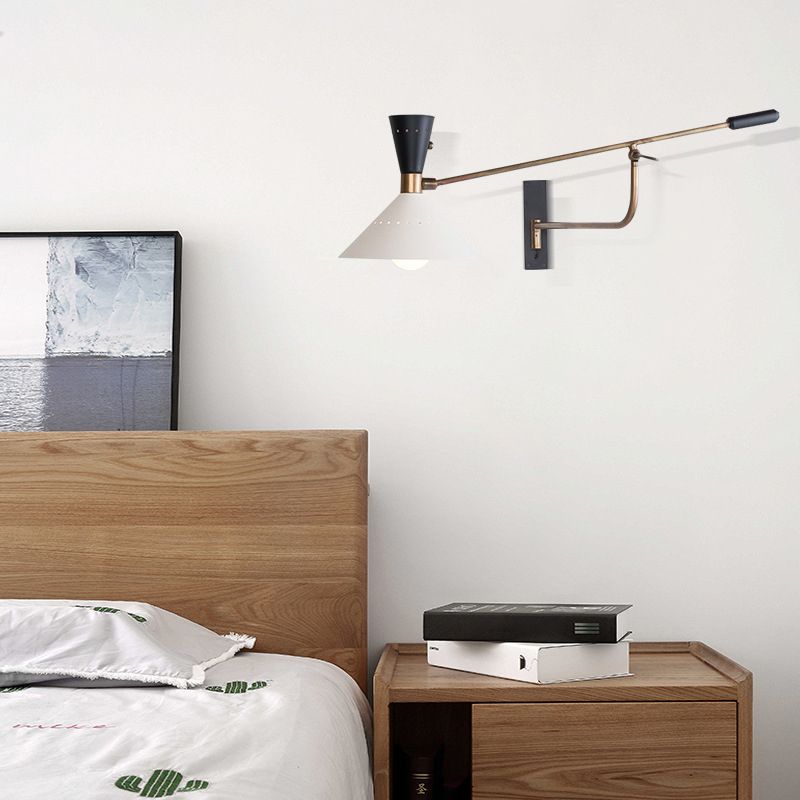 Arisha Moderni LED Applique Nordic Creative Regolabile Metallo Bianco Soggiorno/Camera da Letto