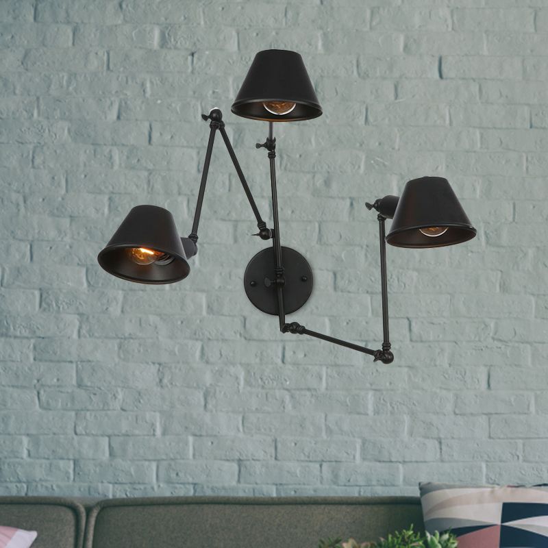Epoch Vintage Industriale LED Applique Metallo Nero/Ruggine Regolabile Soggiorno/Camera da Letto