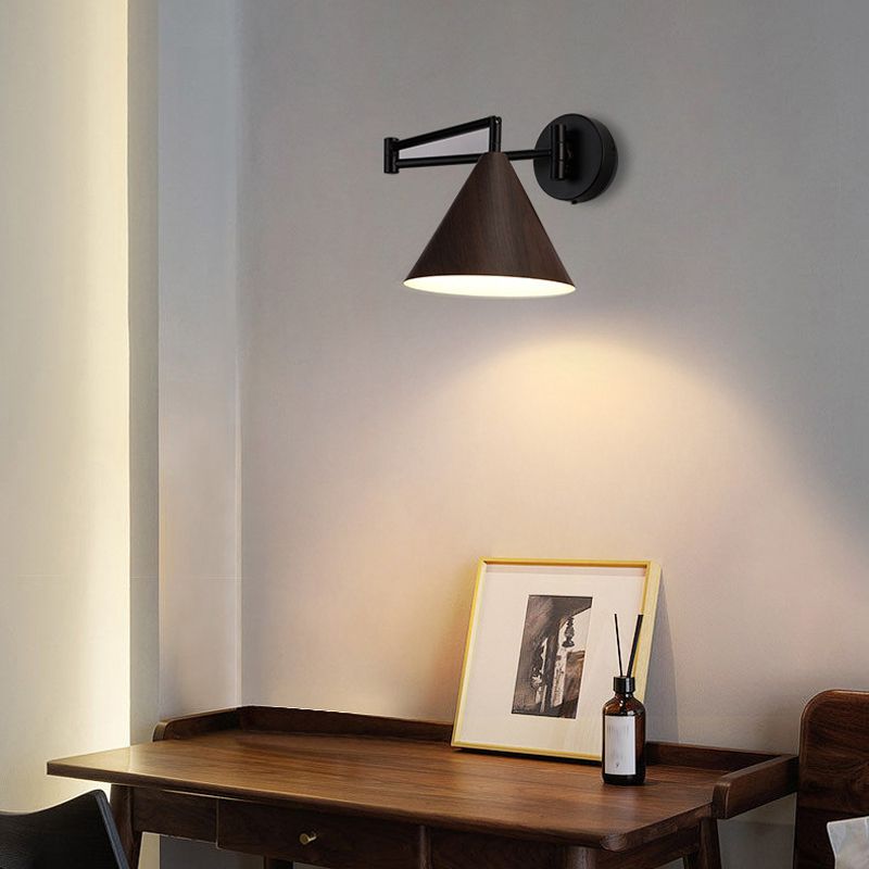 Muto Moderne Cone Applique Regolabile Metallo/Legno Soggiorno/Camera da Letto