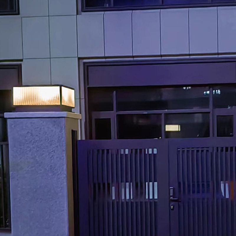 Ray Moderno Quadrate Metallo Vetro Lampade da Esterno Marrone