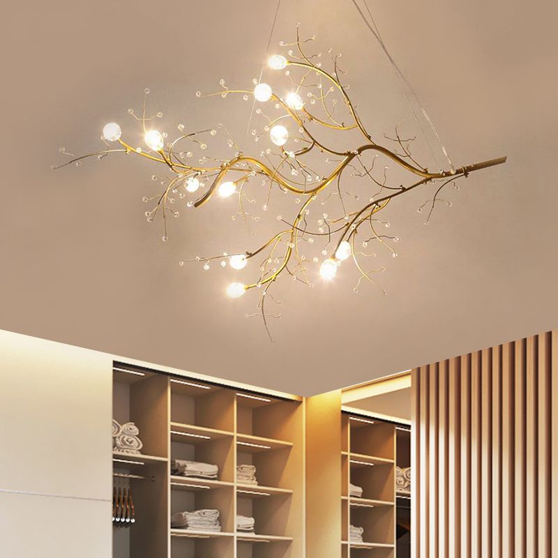 Olivia Romantico Arte Deco Filiale Lampade Sospensione, Oro/Argento