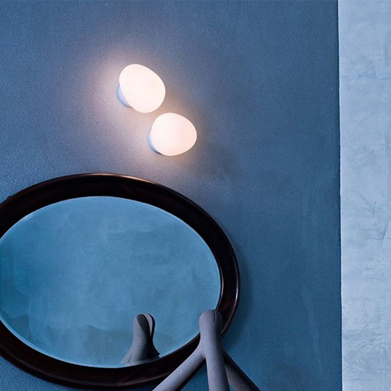 Valentina Minimalismo LED Applique Metallo Bianco Piccolo Rotondo Specchio Bagno/Soggiorno/Camera da Letto