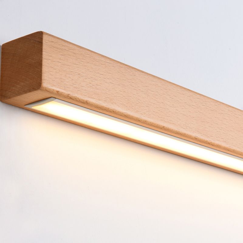 Muto Naturale Legno Lineare Applique Specchio Anteriore