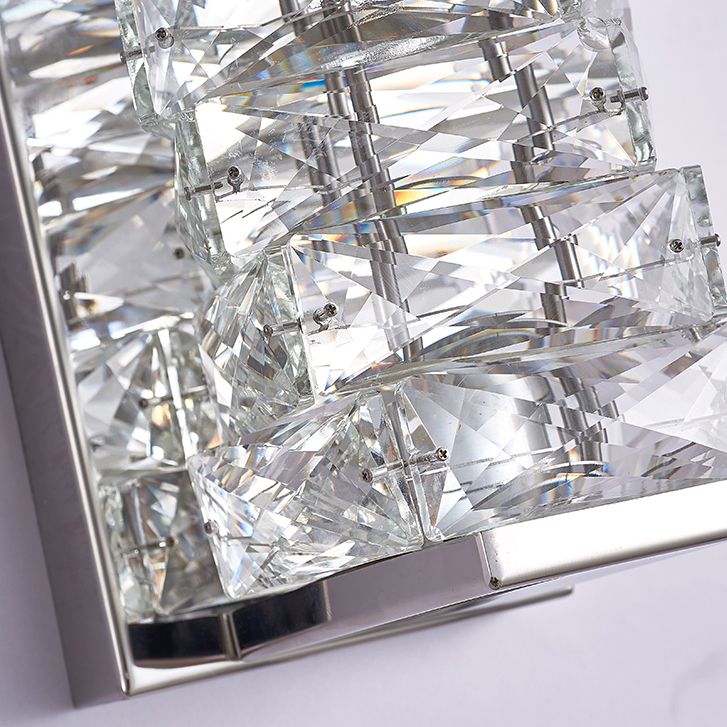 Kristy LED Applique Metallo Cristallo Rettangolare Moderno