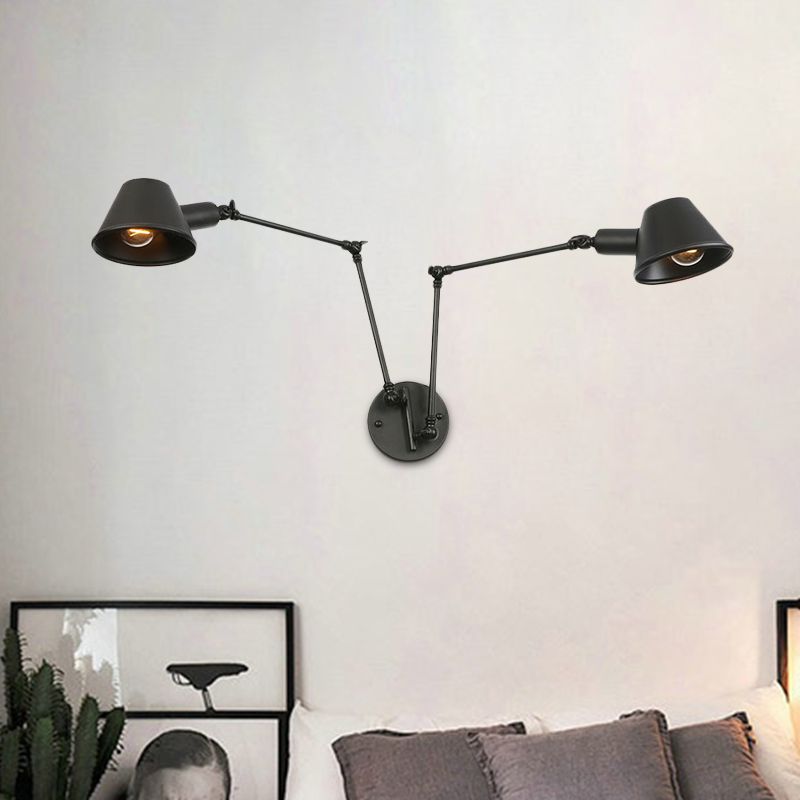 Epoch Vintage Industriale LED Applique Metallo Nero/Ruggine Regolabile Soggiorno/Camera da Letto