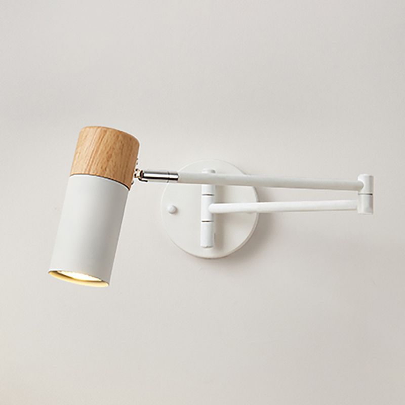 Muto Nordico LED Forma Applique Regolabile Metallo/Legno Bianco