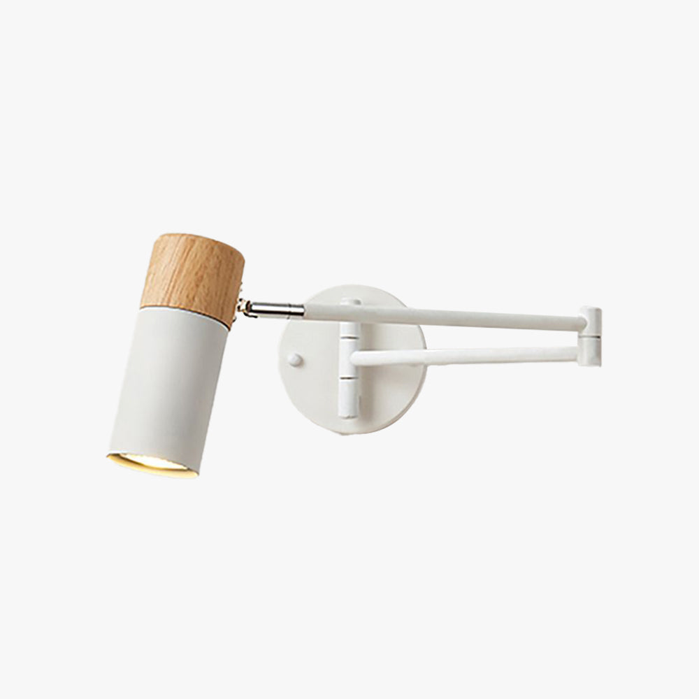 Muto Nordico LED Forma Applique Regolabile Metallo/Legno Bianco