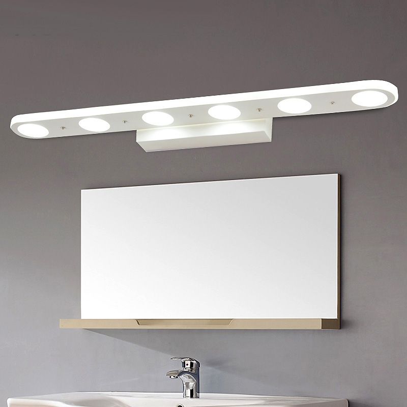 Arisha Moderno Applique Metallo/Acrilico Bianco Ovale Camera da Letto