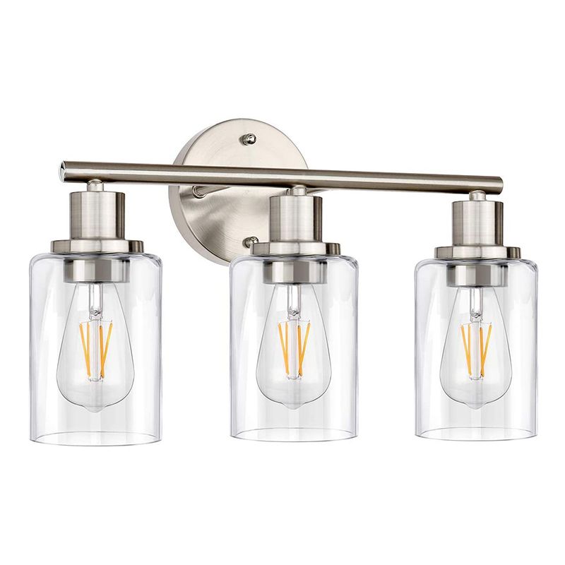 Silva Moderno Industriale LED Applique Metallo Argento Specchio Bagno