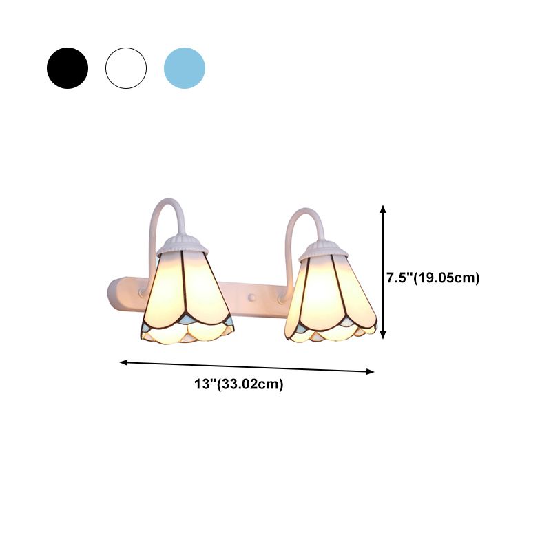 Arisha Minimalismo LED Applique Metallo Nero/Bianco/Blu Fiore Soggiorno/Camera da Letto/Bagno