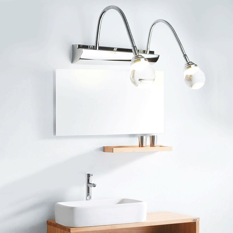 Arisha Moderno Curve Intorno Acciaio/Acrilico Applique Bianco