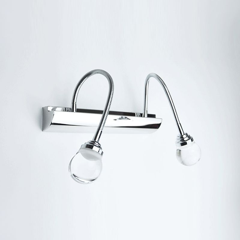 Arisha Moderno Curve Intorno Acciaio/Acrilico Applique Bianco