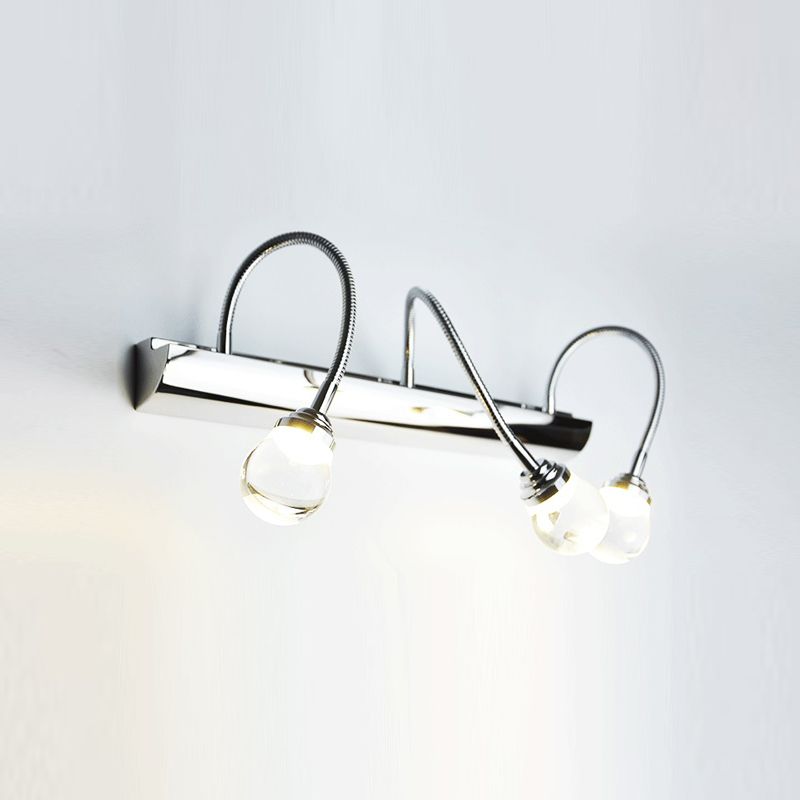 Arisha Moderno Curve Intorno Acciaio/Acrilico Applique Bianco