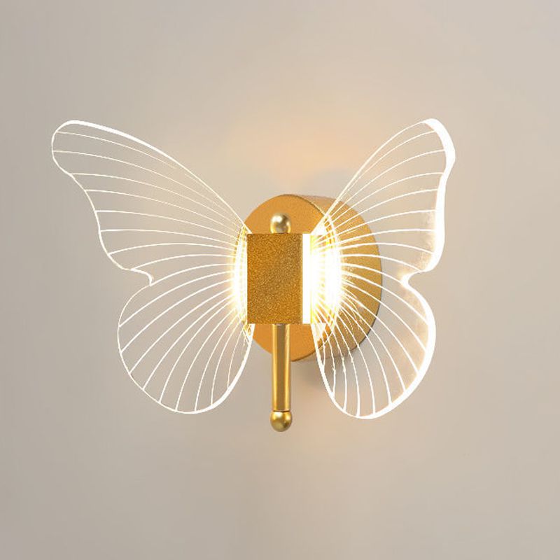 Arisha Design LED Farfalla Oro Applique Soggiorno/Camera da Letto/Bagno
