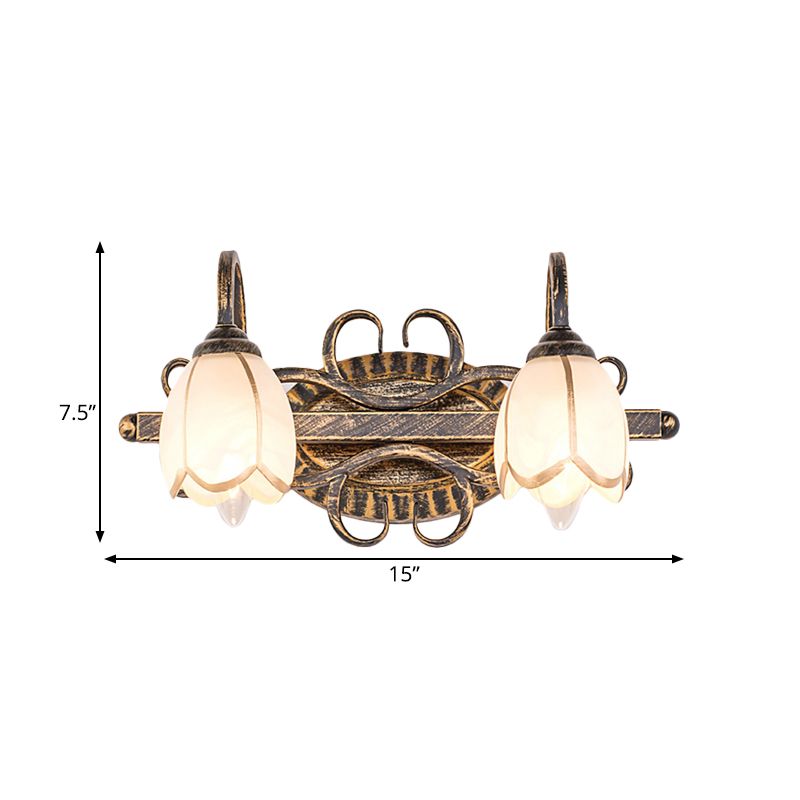 Arisha Moderni LED Applique Metallo/Vetro Ottone Fiore Camera da Letto Antico