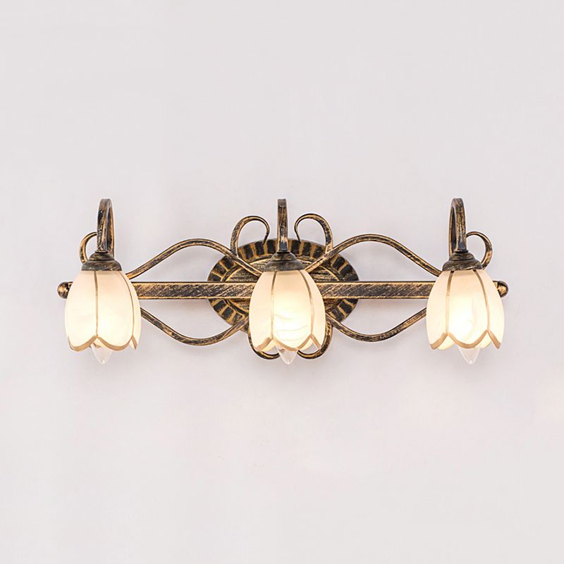Arisha Moderni LED Applique Metallo/Vetro Ottone Fiore Camera da Letto Antico