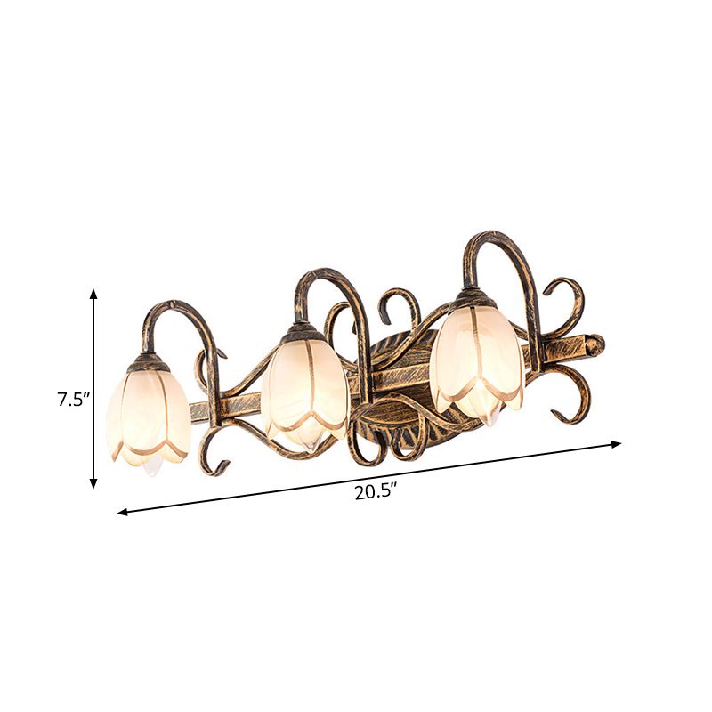 Arisha Moderni LED Applique Metallo/Vetro Ottone Fiore Camera da Letto Antico
