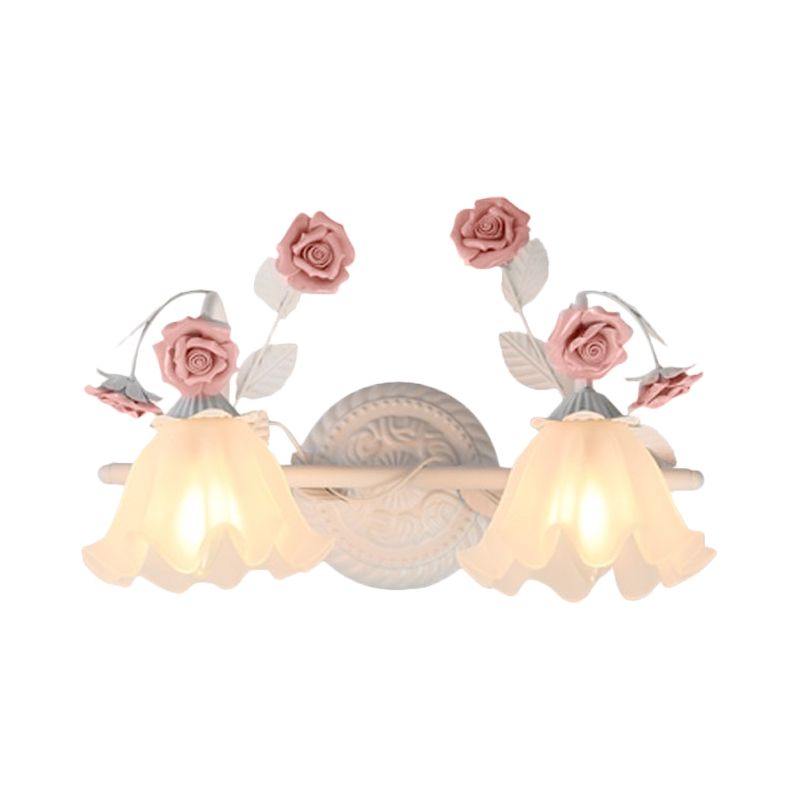 Arisha Vintage LED Fiore Metallo Applique Blu/Rosa Camera da Letto/Soggiorno/Bagno