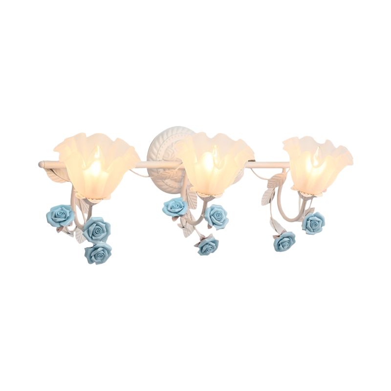 Arisha Vintage LED Fiore Metallo Applique Blu/Rosa Camera da Letto/Soggiorno/Bagno