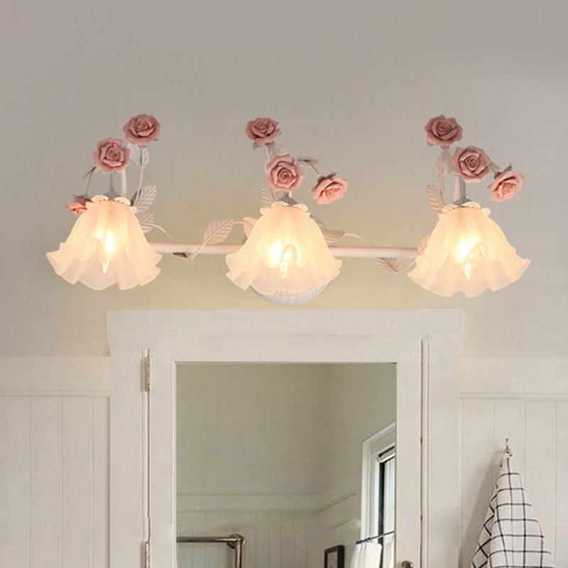 Arisha Vintage LED Fiore Metallo Applique Blu/Rosa Camera da Letto/Soggiorno/Bagno