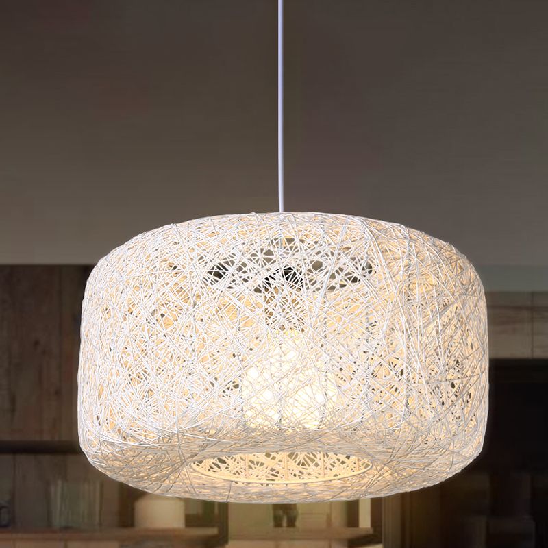 Ritta Natural Lanterna Cilindrica Rattan Lampade a Sospensione Corridoio