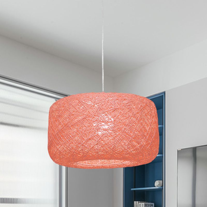 Ritta Natural Lanterna Cilindrica Rattan Lampade a Sospensione Corridoio