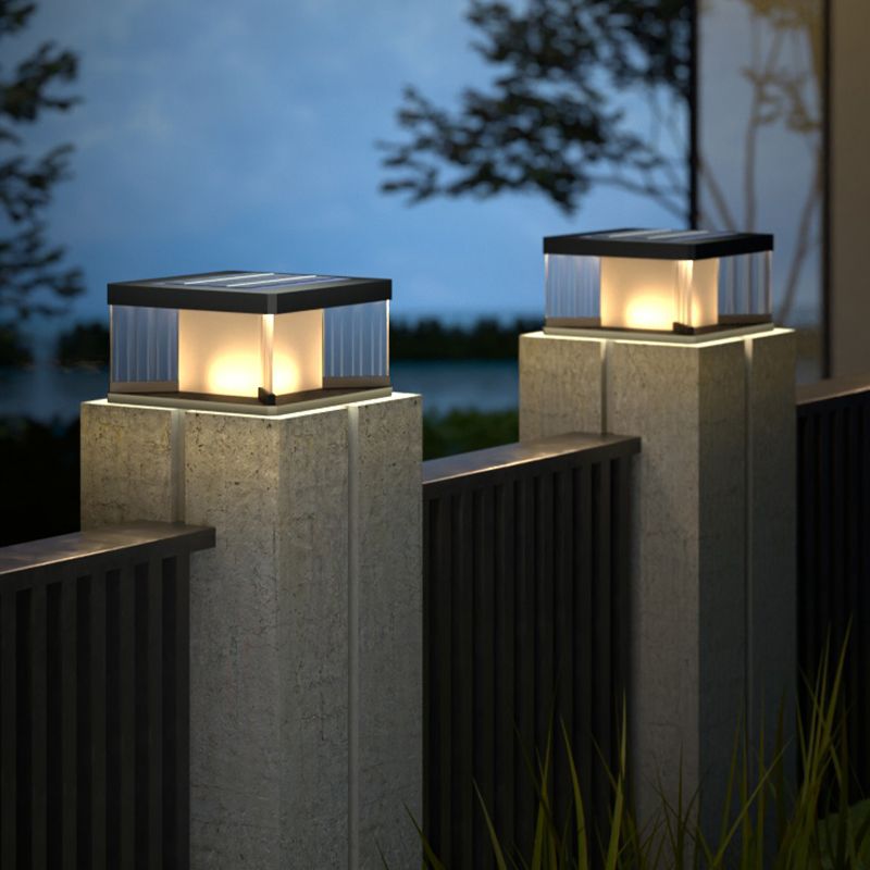 Ray Moderno Rettangolare Solare Metallo Lampade da Esterno