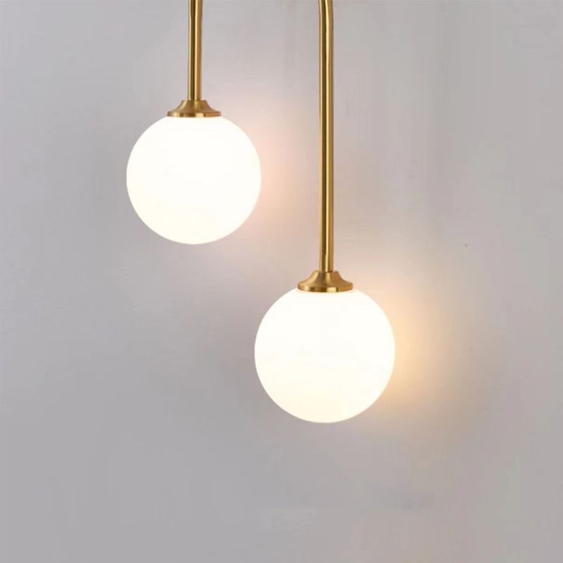 Valentina Moderno LED Arco Globo Vetro Applique Ottone Soggiorno/Camera da Letto