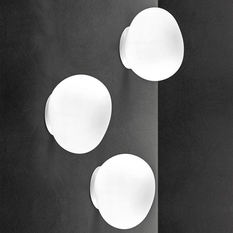 Valentina Minimalismo LED Applique Metallo Bianco Piccolo Rotondo Specchio Bagno/Soggiorno/Camera da Letto