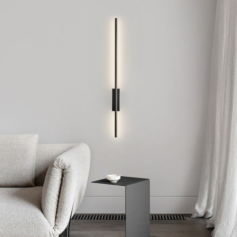 Arisha Moderna LED Applique Metallo Acrilico Nero/Ottone Lineare