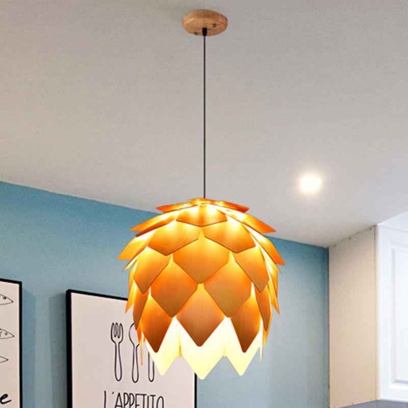 Muto Designer Legno Forma Pino Lampade a Sospensione