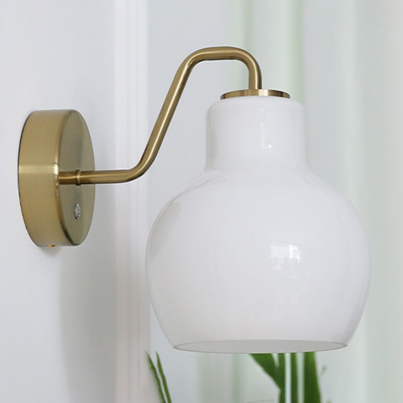 Valentina Vintage LED Lampada da Parete Metallo Vetro Bianco Soggiorno/Camera da Letto