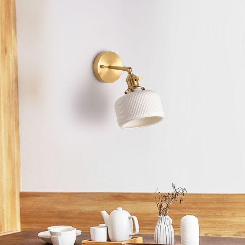 Arisha Design Rotondo  LED Applique Metallo Oro Specchio Bagno/Soggiorno/Camera da Letto
