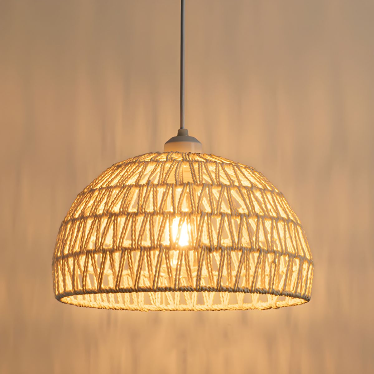 Arisha Retrò LED Legno Rattan Sospensione Camera da Letto Ristorante
