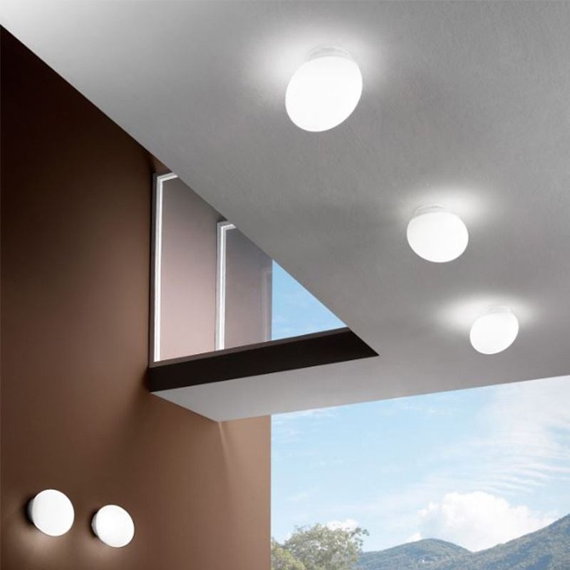 Valentina Minimalismo LED Applique Metallo Bianco Piccolo Rotondo Specchio Bagno/Soggiorno/Camera da Letto