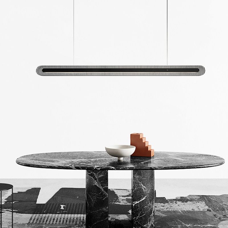 Arisha Minimalismo LED Lampade a Sospensione Nero Metallo Acrilico Linea Camera da Letto