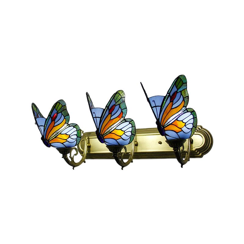 Arisha Design LED Bellissimo Decorativo Applique Metallo Vetro Artistica Farfalla Colorata Bagno