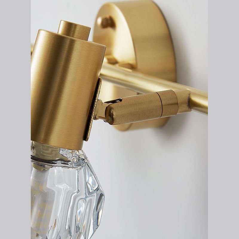 Kristy Moderno Classico LED Applique Rotondo Metallo Cristallo Oro Specchio Bagno